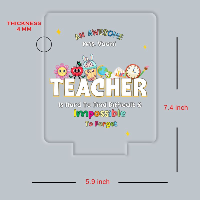 Personalized Teacher LED Night Lamp Custom with Name Birthday Gift for Teacher School Teacher Gift from Student Thank You Gifts for Teacher from Students (Multicolored Light)